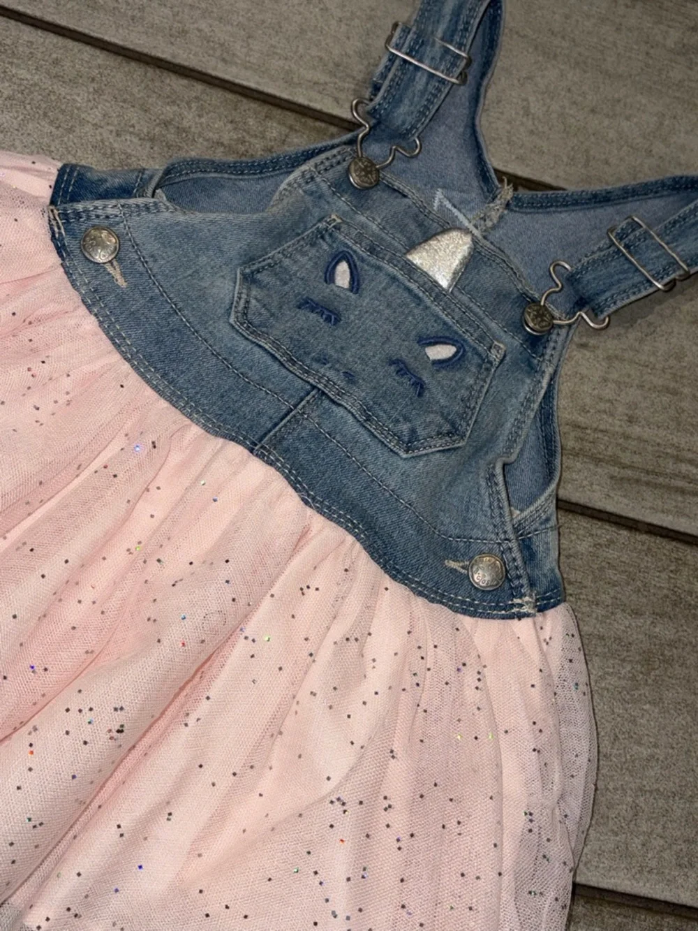 OshKosh B'gosh Light Blue Denim Overall Detail
